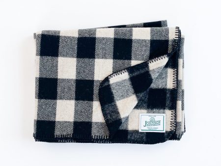 Norris Wool Throw - Black & White Buffalo Check Online Hot Sale