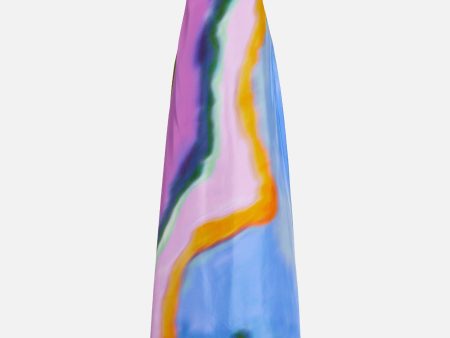 Aura Silk Strapless Dress in Aura Print Online Sale