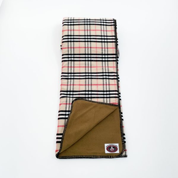 Flannel Throw - Tan Red & Black Tartan on Sale