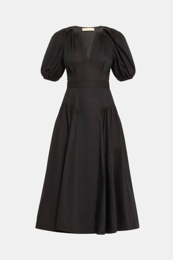 Carina Cotton Dress in Noir Supply