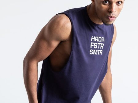 HRDR FSTR SMTR MUSCLE TANK - NAVY For Cheap