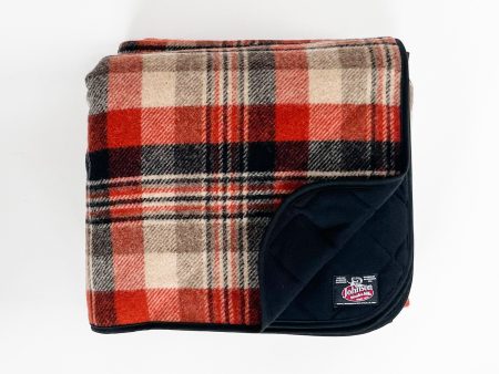 Wilderness Wool Throw Blanket - 79 - Rust Black Tan Plaid For Sale