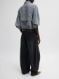 Viscose Gingham Oversized Shirt in Navy White Multi on Sale