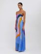 Aura Silk Strapless Dress in Aura Print Online Sale