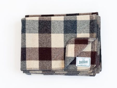 Norris Wool Throw - Brown & Beige Check Discount