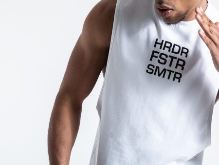 HRDR FSTR SMTR MUSCLE TANK - WHITE on Sale