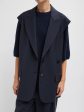 Tropical Wool Liam Vest in Navy Hot on Sale