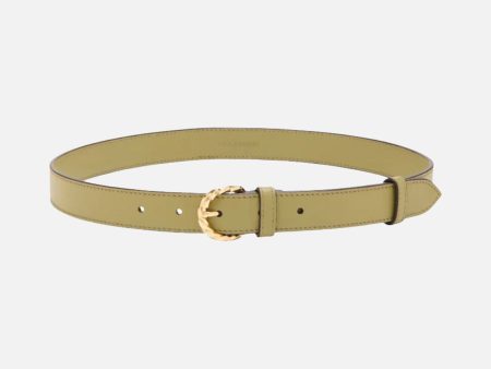 Gia Twisted Buckle Belt in Lichen Supply