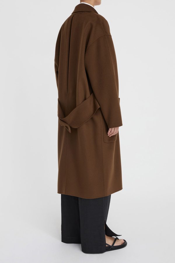 Florentine Cocoon Coat in Pecan Supply