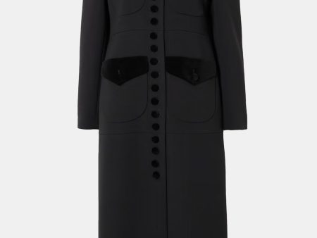 Imperial Coat in Black Wool Online Sale