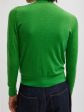 Skinlike Mercerized Wool Cardigan in Green Sale