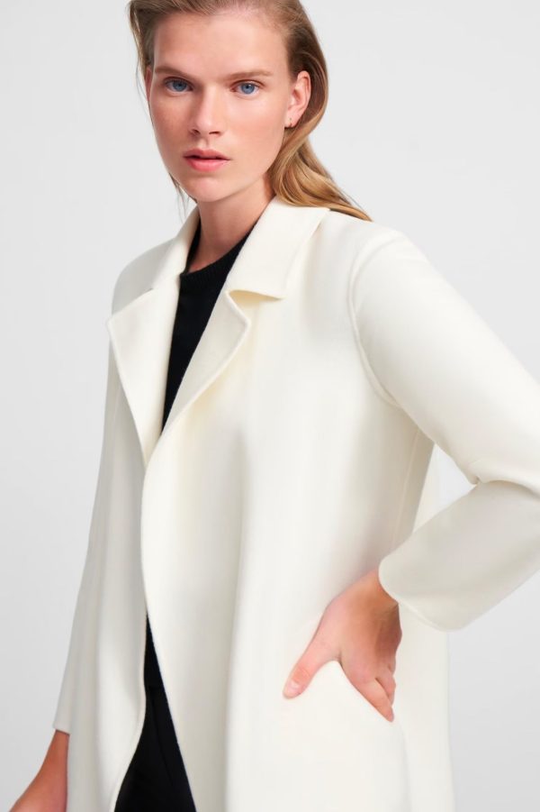 Clairene Wool Cashmere Coat in Ivory For Discount