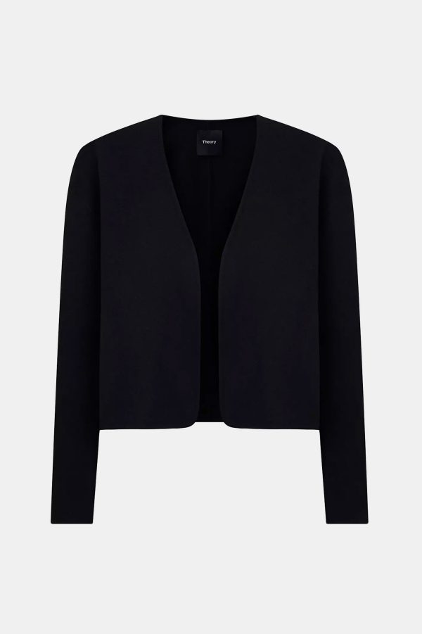 Rounded Crop Jacket in Black Online