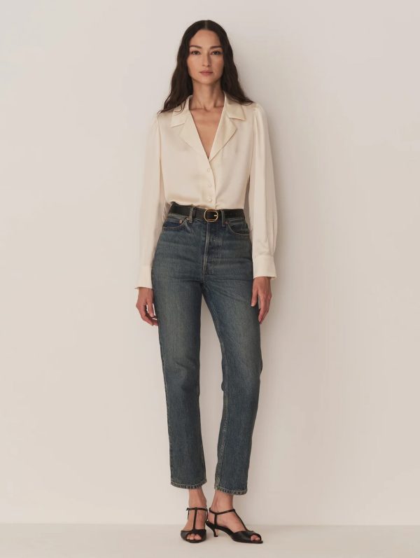 Juliana Silk Top in Candlelight Hot on Sale