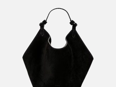 Lotus Mini Suede Bag in Black Online Hot Sale