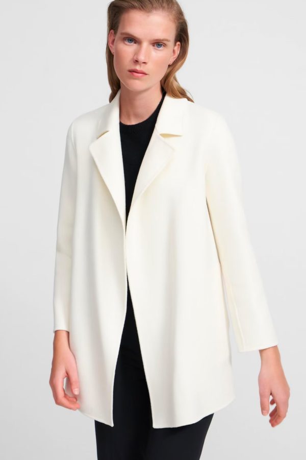 Clairene Wool Cashmere Coat in Ivory For Discount