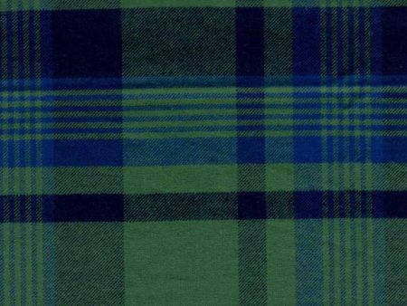 Flannel Fabric By The Yard - GMF1 - Royal Navy & Green Online Sale