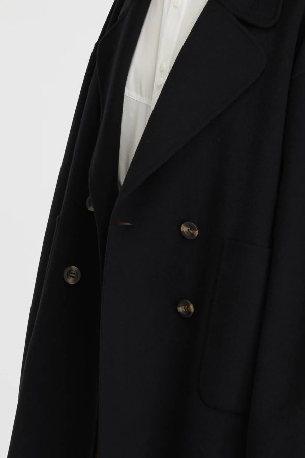 Florentine Cashmere Pea Coat in Black Fashion