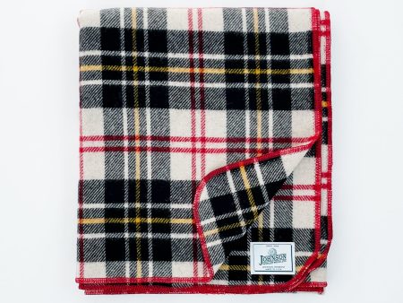 Norris Wool Throw - Black, White, Yellow, & Red Plaid Online Sale