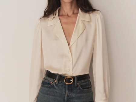 Juliana Silk Top in Candlelight Hot on Sale