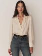 Juliana Silk Top in Candlelight Hot on Sale