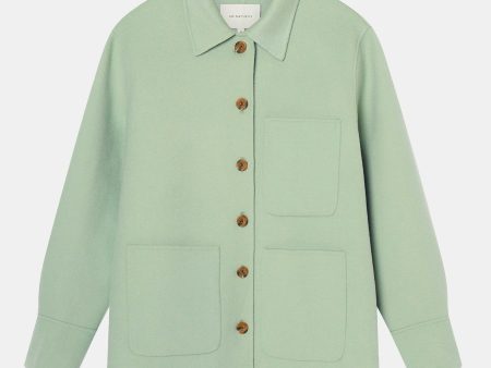 Florentine Cashmere Shirt Jacket in Seafoam Online Hot Sale