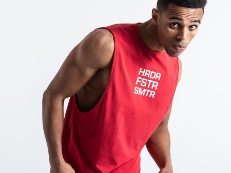 HRDR FSTR SMTR MUSCLE TANK - RED Discount