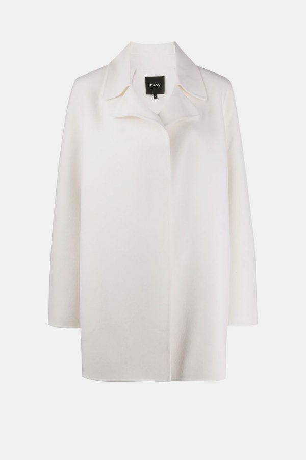 Clairene Wool Cashmere Coat in Ivory For Discount