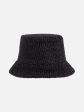 Logo-embroidered Raffia Bucket Hat in Black on Sale