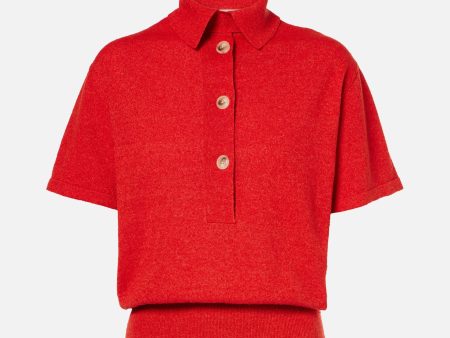 Straccio Knitted Polo in Red For Sale