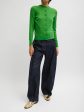 Skinlike Mercerized Wool Cardigan in Green Sale