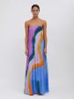 Aura Silk Strapless Dress in Aura Print Online Sale