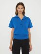 Cashmere Knit Polo in Lapis For Sale