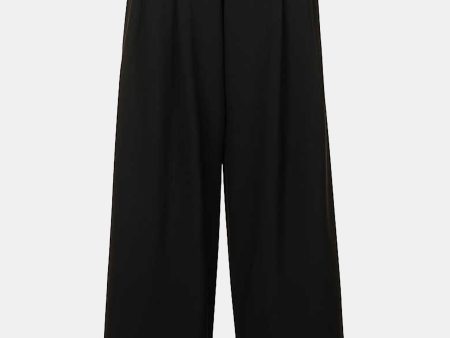 Wide Leg Pleat Pant in Black Online now