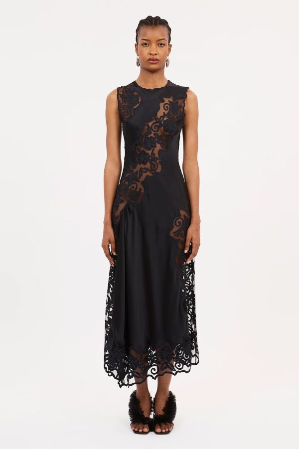 Kaia Silk Dress in Noir Sale