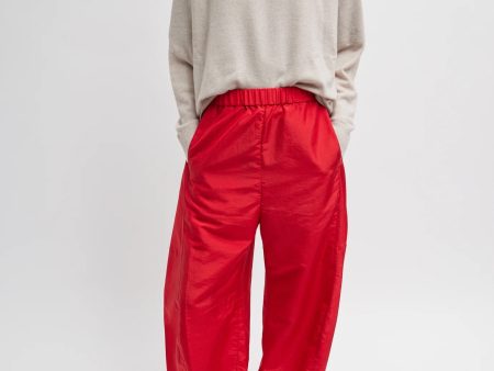 Crispy Nylon Short Winslow Pant in Red on Sale