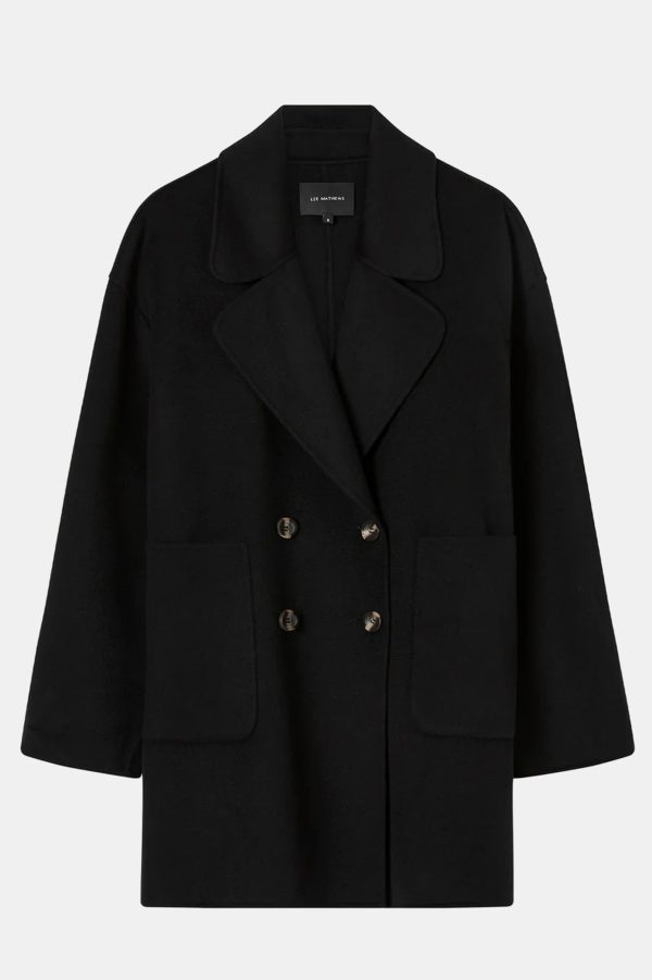 Florentine Cashmere Pea Coat in Black Fashion