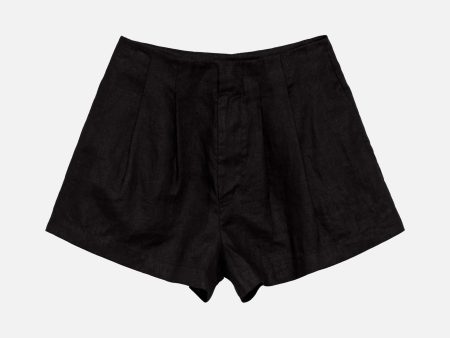 Larue Linen Short in Black Discount