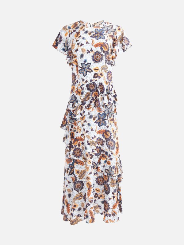 Amaia Silk Dress in Jasmine Online Hot Sale