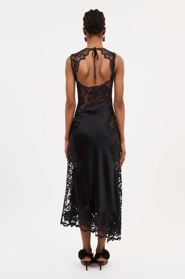 Kaia Silk Dress in Noir Sale