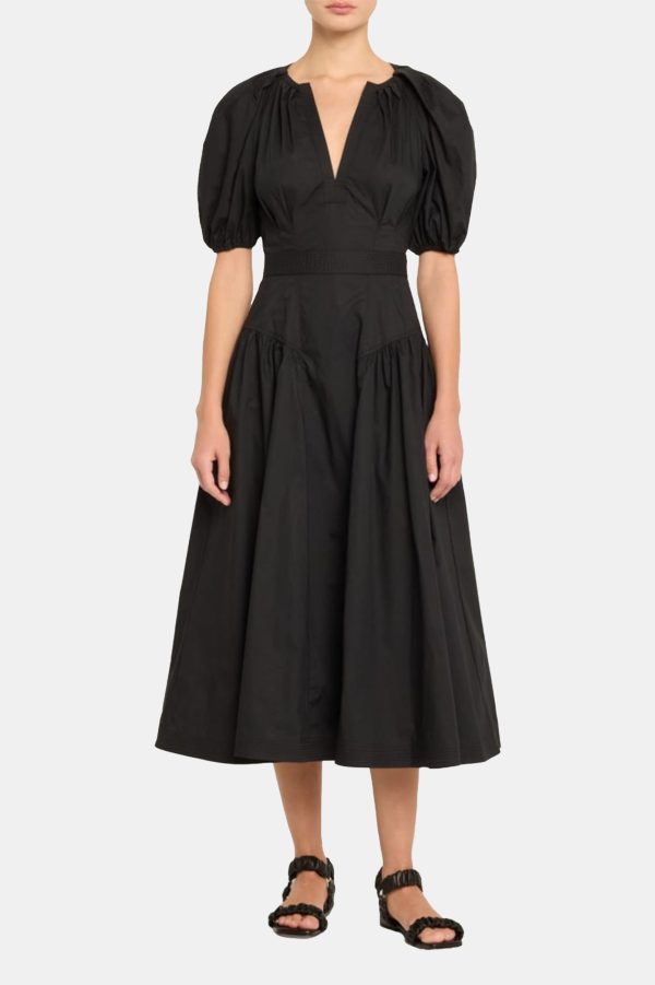 Carina Cotton Dress in Noir Supply