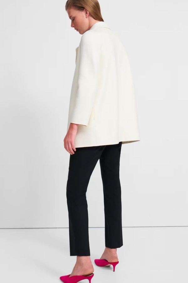 Clairene Wool Cashmere Coat in Ivory For Discount