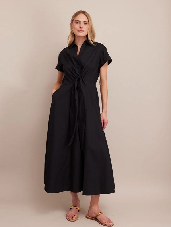 Asbury Midi Dress in Black Hot on Sale