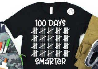 100 Days Smarter (tally marks- white font) For Cheap