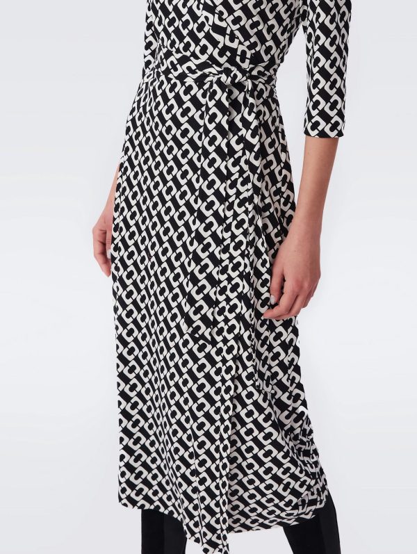 Abigail Wrap Dress in Chain Link on Sale