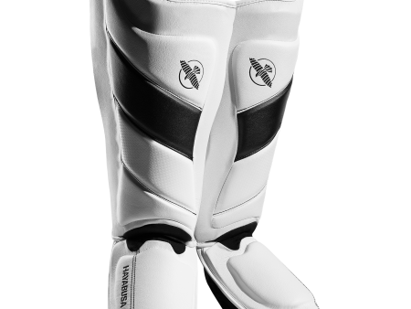 HAYABUSA T3 STRIKING SHIN GUARDS - WHITE BLACK on Sale