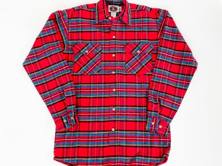 Mens Flannel Button Shirt - Red Stewart For Discount