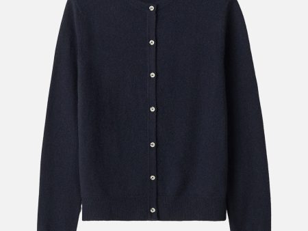 Classic Cashmere Cardigan in Navy For Sale