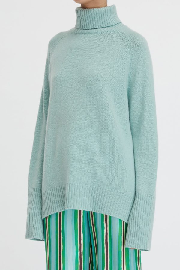 Cashmere Turtleneck in Seafoam Cheap