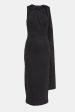 Asymmetric Stretch Cady Midi Dress in Black Online Sale